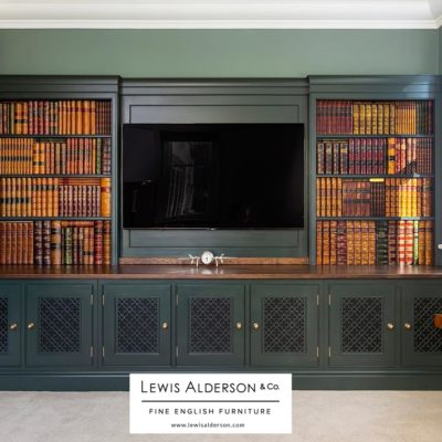 Lewis Alderson media room with Faux Books