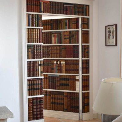 Secret false bookcase door open